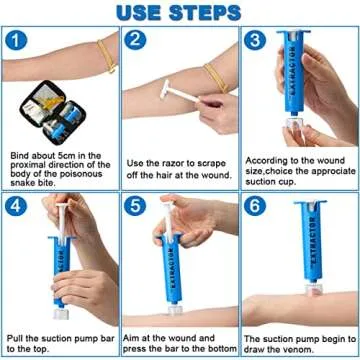 Snake Bite Kit, Bee Sting Kit, Emergency First Aid Supplies, Venom Extractor Suction Pump, Bite and ...