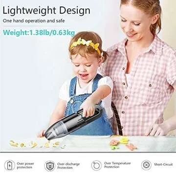 LIPUWS Mini Protable Car Vacuum Cordless,Handheld Vacuum for Quick Cleaning,Hand held vacuuming, Dust Buster Cordless Rechargeable for Car Home and Office