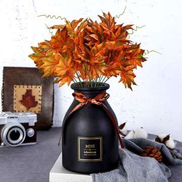 Fall Decor - Realistic 2Pcs Artificial Maple Leaves Stems