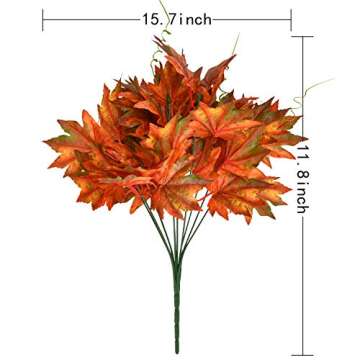 Fall Decor - Realistic 2Pcs Artificial Maple Leaves Stems