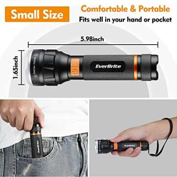 EverBrite LED Flashlight High Lumens, Portable with Focus