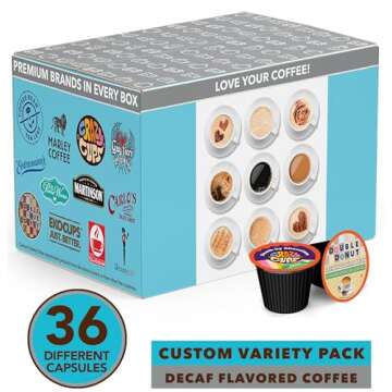 Flavored Decaf Coffee Pods Variety Pack Compatible with Keurig K Cups Brewers, 36 Count, Assorted De...