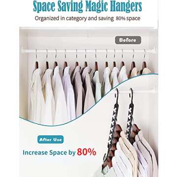 Smartor Space Saving Hangers - 20 Pack Magic Hangers for Closet Organization
