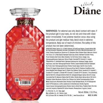 Moist Diane Anti-breakage Keratin Shampoo for Men, Organic Japanese Haircare for Sensitive Scalp, Natural Dandruff Shampoo for Women Fine Hair, Silicone & Sulfate Free, EXTRA VOLUME & SCALP 15.2 Fl Oz
