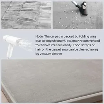 MAXYOYO Grey Coral Velvet Area Rug, Thick Japanese Tatami Mat Living Room Carpet with Non-Slip Backing, Large Solid Color Mat for Bedroom Dormitory Yoga, 78 by 118 inch