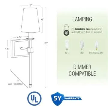 Kira Home Torche Modern Wall Sconce with Sleek Shade