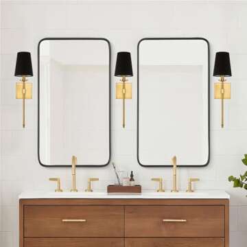 Kira Home Torche 20" Modern Wall Sconce/Wall Light + Black Linen Shade, Warm Brass Finish
