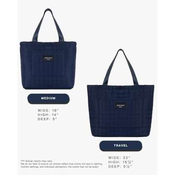 SATIN SAINT Unisex Tote Bag Lightweight Quilted, 35L Puffer Tote for Women Men Unisex, Gym Bag Carry...