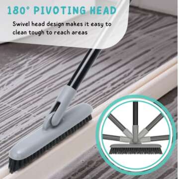 Ergonomic Grout Brush with Swivel Head for Easy Cleaning