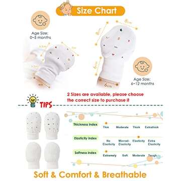 Stylish Baby Anti Scratch Mittens for 6-12 Months