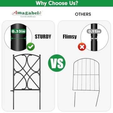 Durable AMAGABELI Decorative Garden Fence Set for Easy Edging