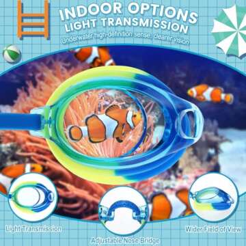 Konohan 7 Packs Kids Swimming Goggles Unisex Child Swim Goggles for Kids Water Goggles No Leaking Anti Fog Kids Goggles for Ages 8-12 Boys Girls, Random Color
