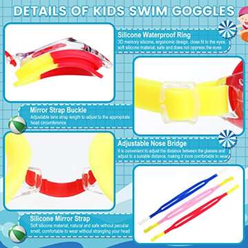 Konohan 7 Packs Kids Swimming Goggles Unisex Child Swim Goggles for Kids Water Goggles No Leaking Anti Fog Kids Goggles for Ages 8-12 Boys Girls, Random Color
