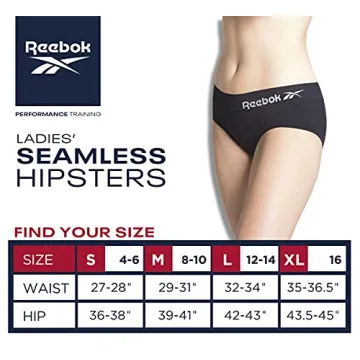 Reebok Women's Hipster Panties - 5 Pack Breathable Stretch Performance Hipster Briefs - Seamless Underwear for Women (S-XL), Size Large, Black/Heather Grey/Pink/Burgundy/White-grey Stripe