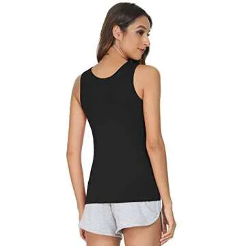 Vislivin Womens Supersoft Camisole Stretch Casual Tank Tops Black/White/Gray XL
