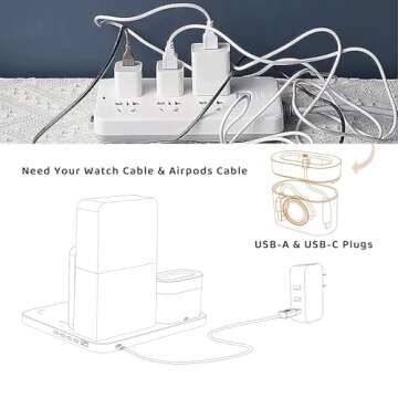 Wireless Charging Station, iPhone 3 in 1 Fast 15W Wireless Charger with Alarm Clock and Night Light, Charging Dock for iPhone 12/13/14/15/16 Pro/Pro Max, Samsung, AirPods