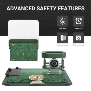 Wireless Charging Station, iPhone 3 in 1 Fast 15W Wireless Charger with Alarm Clock and Night Light, Charging Dock for iPhone 12/13/14/15/16 Pro/Pro Max, Samsung, AirPods