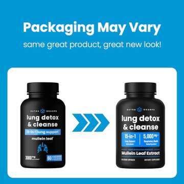 NutraChamps Lung Detox & Cleanse, Mullein Leaf Capsules, 15-in-1 Lung Health Formula for Respiratory, 10:1 Mullein Leaf Extract (3000mg Equivalent), Vegan Lung Support Supplement