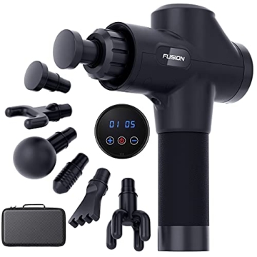 Fusion Black Pro Muscle Massage Gun Deep Tissue Percussion Muscle Massager Gun for Athletes Pain Rel...