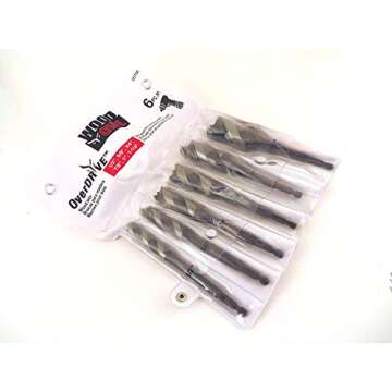 Wood Owl 6 Piece Set OverDrive Fast Boring Ultra Smooth Auger Brad Point Boring Bits Containing the Following Sizes 1/2”, 5/8”, 3/4”, 7/8”, 1” and 1 1/4” 00706