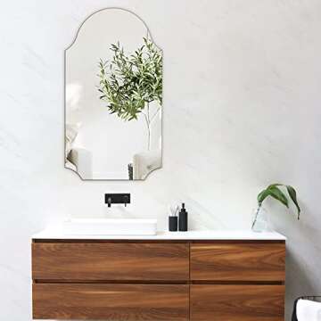 Wall Mounted Mirror for Bathroom Mirror 20 x 36 '' Vanity Frameless Mirror Makeup Mirror for Living Room Bedroom