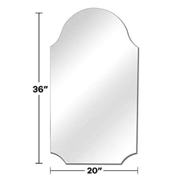 Wall Mounted Mirror for Bathroom Mirror 20 x 36 '' Vanity Frameless Mirror Makeup Mirror for Living Room Bedroom