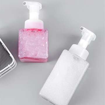 2 Pack Foaming Soap Dispenser, Empty Refillable Pump Bottles for Shampoo, Liquid Soap, Body Wash, Ha...