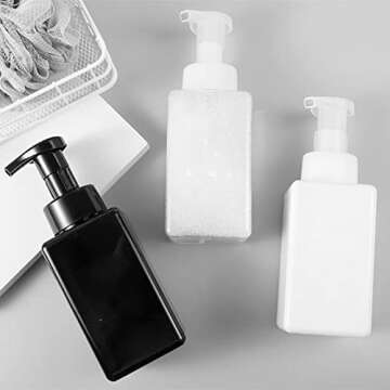 2 Pack Foaming Soap Dispenser, Empty Refillable Pump Bottles for Shampoo, Liquid Soap, Body Wash, Hand Soap Dispenser (250ml/8.5oz,Amber)