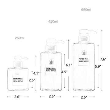 2 Pack Foaming Soap Dispenser, Empty Refillable Pump Bottles for Shampoo, Liquid Soap, Body Wash, Hand Soap Dispenser (250ml/8.5oz,Amber)