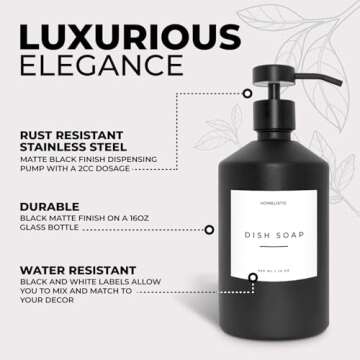 Luxury Glass Soap Dispenser Set: Stylish Modern Home Essential