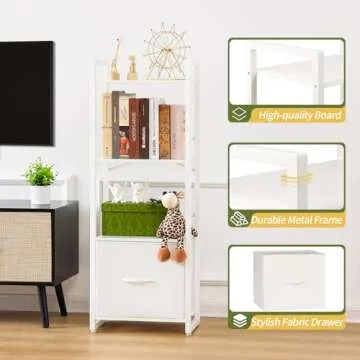Stylish Yoobure Bookshelf with Drawer for Small Spaces