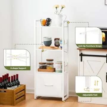 Stylish Yoobure Bookshelf with Drawer for Small Spaces