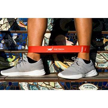 Ostrch Resistance Loop Bands for Home or Outdoor Workouts: Fitness, Physical Therapy, Yoga - Exercises for Legs and Butt Toning and Muscle Gain - Set of 5