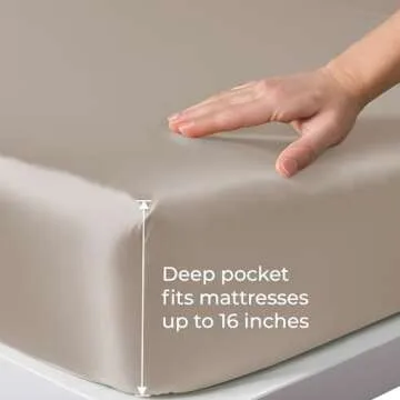 LINENWALAS Bamboo Fitted Sheet - King Size Ultimate Comfort