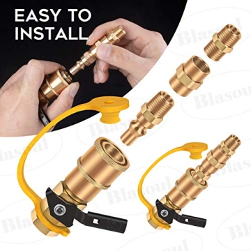 Blasoul 1/4" Quick Connect Hose Adapter for RV & Grills