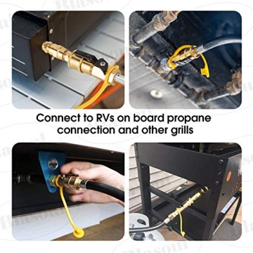 Blasoul 1/4" Quick Connect Hose Adapter for RV & Grills