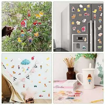 Farm Animals Window Cling Window Thick Gel Clings Decals Stickers for Kids Toddlers and Adults Home Airplane Classroom Nursery Farm Party Supplies Decorations Removable and Reusable 23 PCS