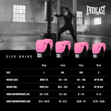 Everlast Prostyle 2 Boxing Gloves, Entry Level Training Gloves for Men and Women, Secure Fit Hook and Loop Closure & Ventilation, Heavy Bag & Speedbag Training 12 oz (Pink)