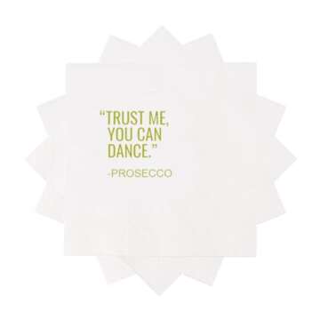 VOWFOO Funny Cocktail Napkins 100Pcs Trust Me You Can Dance Prosecco Paper Disposable Party Napkins ...