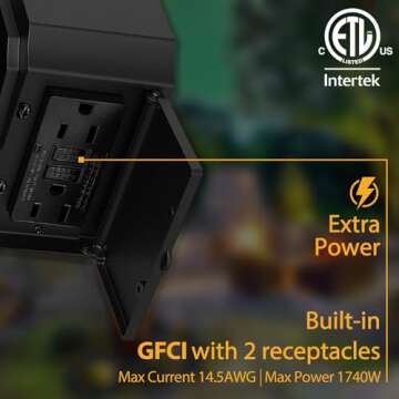 OYKYOHEI Porch Lights with GFCI Outlet, Dusk to Dawn Outdoor Light with Outlet, 3 Lighting Modes Wal...