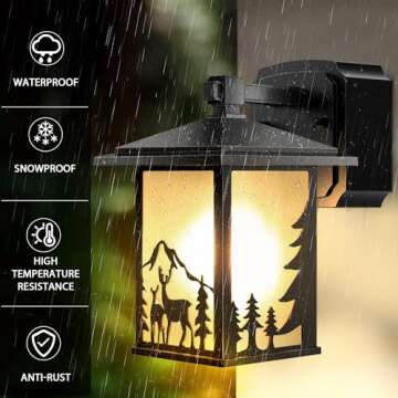 OYKYOHEI Porch Lights with GFCI Outlet, Dusk to Dawn Outdoor Light with Outlet, 3 Lighting Modes Wall Light Fixtures, Waterproof Aluminum Exterior Wall Lanterns Mount Sconces Outside for House Garage