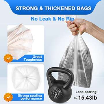 Charmount Small Trash Bags 1.2 Gallon, 102 Count Garbage Bags Bathroom Trash Can Liners,fit 4.5-5 Li...
