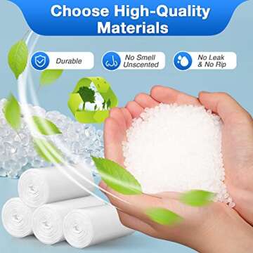 Charmount Small Trash Bags 1.2 Gallon, 102 Count Garbage Bags Bathroom Trash Can Liners,fit 4.5-5 Liter Clear