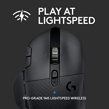 Logitech G604 LIGHTSPEED Gaming Mouse with 15 programmable controls, up to 240 hour battery life, dual wireless connectivity modes, hyper-fast scroll wheel - Black
