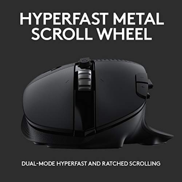 Logitech G604 LIGHTSPEED Gaming Mouse with 15 programmable controls, up to 240 hour battery life, dual wireless connectivity modes, hyper-fast scroll wheel - Black