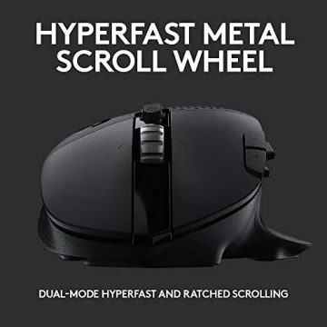Logitech G604 LIGHTSPEED Gaming Mouse with 15 programmable controls, up to 240 hour battery life, dual wireless connectivity modes, hyper-fast scroll wheel - Black