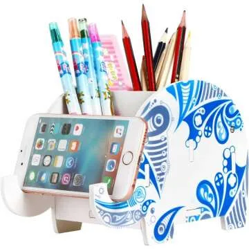 Pencil Holder & Phone Holder Desk Organizer