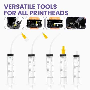 Best Printer Cleaning Kit for Epson, HP | Brother Inkjet Printhead Cleaning Kit | Inkjet Printer Head Cleaner | Printer Head Cleaning Kit with LARGE 20ml Syringe - 100ml Printer Cleaning Fluid
