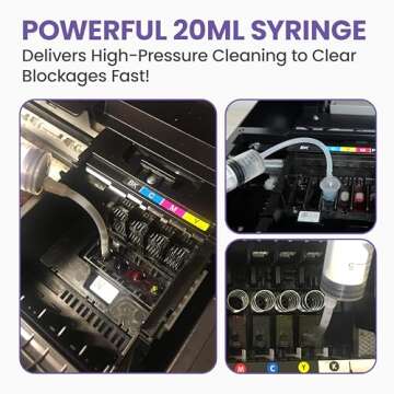 Best Printer Cleaning Kit for Epson, HP | Brother Inkjet Printhead Cleaning Kit | Inkjet Printer Head Cleaner | Printer Head Cleaning Kit with LARGE 20ml Syringe - 100ml Printer Cleaning Fluid