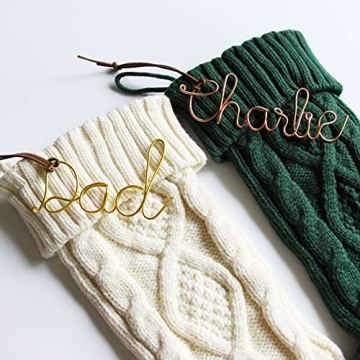 Personalized Wire Stocking Name Tags Christmas Hanging Name Gift Present Ornament tags Pendant Decor...